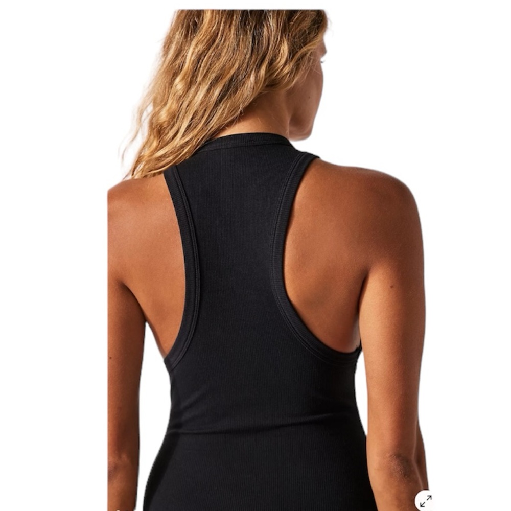 Intimately by Free People Brexley Ribbed Thong Bodysuit Black Size Small - Picture 3 of 15